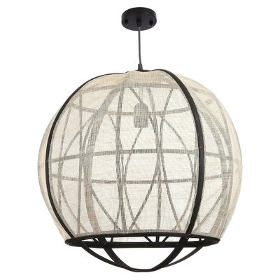 Suspension boule en toile blanche 50 cm PIER IMPORT