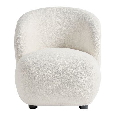 Fauteuil tissu bouclette 60x74x70 BLANC D’IVOIRE