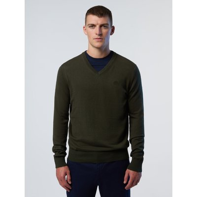 Pull col en V en coton et laine NORTH SAILS