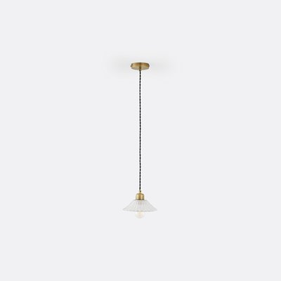 Suspension laiton et verre strié Ø19,3 cm, Iloa LA REDOUTE INTERIEURS