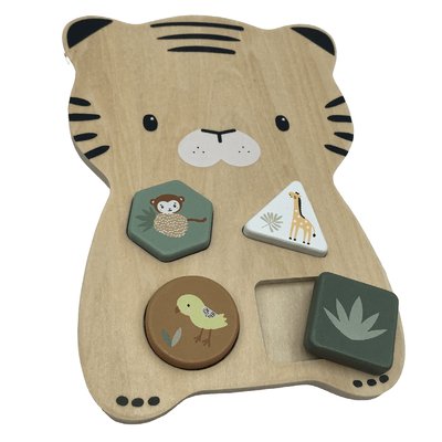 Puzzle encastrable en bois 4 pièces animal et nature - Très bon état VERTBAUDET