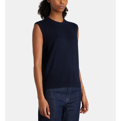 Pull Droit Sans Manches Polux Fine Maille Laine Mélangée JODHPUR