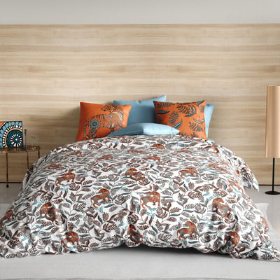 Parure housse de couette en coton imprimée, Savane C DESIGN HOME TEXTILE