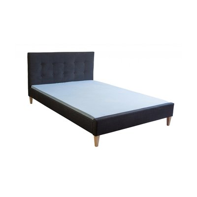 Lit double en tissu rembourre HOMESTYLE4U