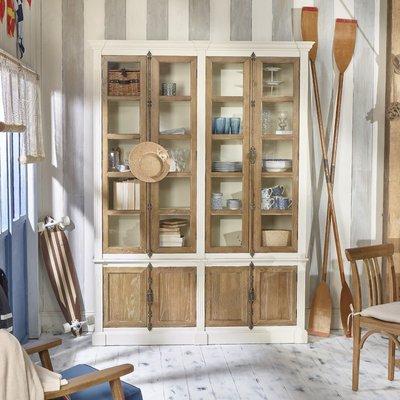 Vitrine 8 portes en pin et chêne ARAGON ROBIN DES BOIS