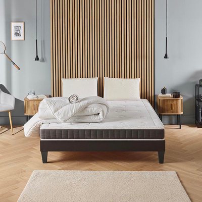 Pack Prêt à dormir Matelas Mémoire de forme + Sommier Bois + Accessoires INTUITION OLYMPE LITERIE