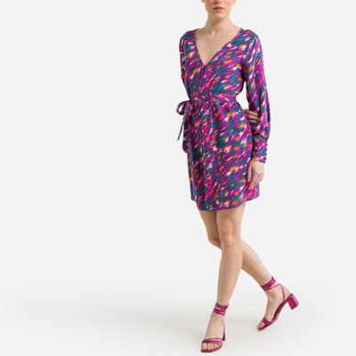 Robe courte, col V, manches longues VILA