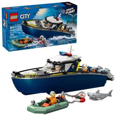 La course-poursuite en bateau de police LEGO