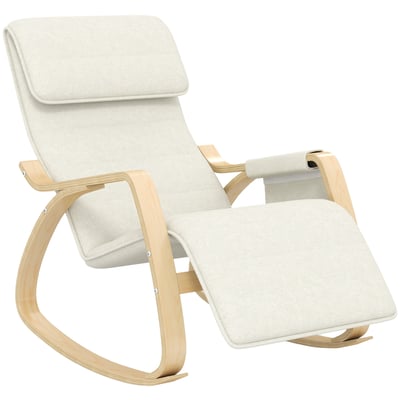 Fauteuil à bascule Lin Crème HOMCOM