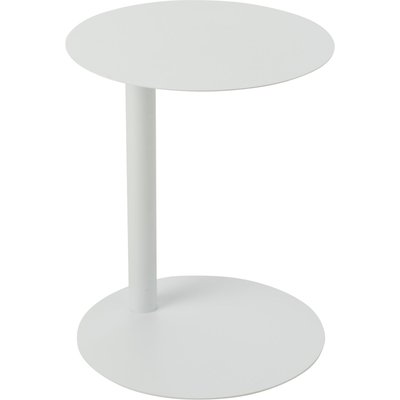 Bout de canapé ronde blanche en métal design moderne épuré RECOLLECTION