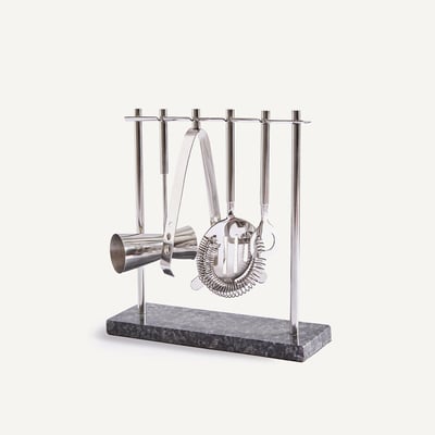 Set à cocktail en inox sur support, REGENT AM.PM