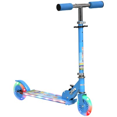 Trottinette pliable roues repose-pied LED frein guidon réglable HOMCOM