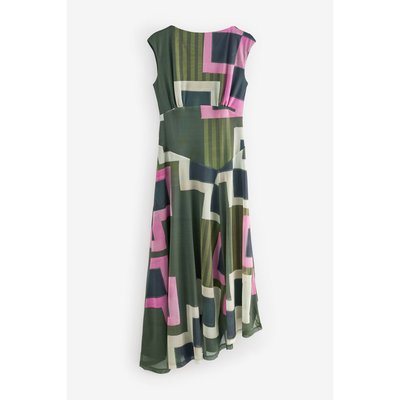 Robe en mesh asymétrique à manches courtes NEXT