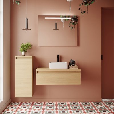 Ensemble vasque posée 1 tiroir + miroir - HUDSON HOMIFAB