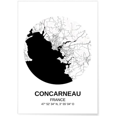 Affiche Carte Concarneau L'AFFICHERIE