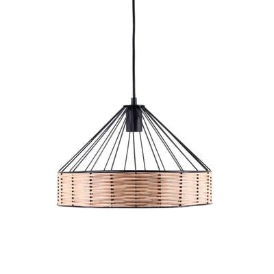 Suspension ronde en rotin et métal 35cm ORNAMI