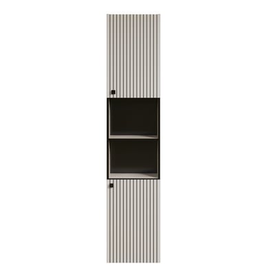 Colonne de salle de bain rainurée 2 portes, 2 niches H186 cm - PUREBLISS CALICOSY
