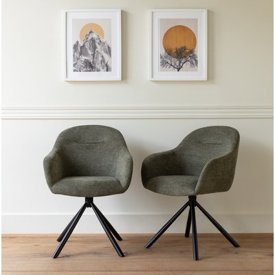 Lot de 2 chaises en tissu gris, SAFFI HAPPY GARDEN