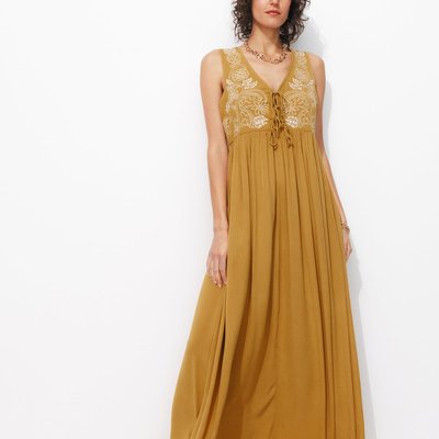 Robe longue brodée PROMOD