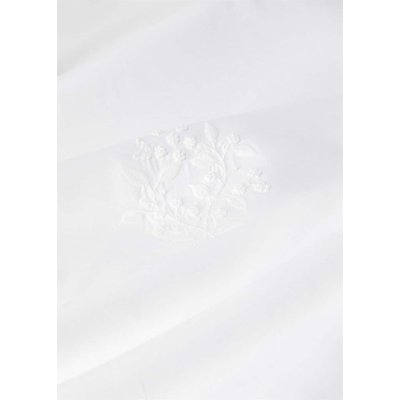Housse de couette percale de coton broderie fleur lit 180/200 cm MANGO HOME
