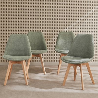 Chaise scandinave boide hêtre et bouclette (lot de 4) NILS SWEEEK