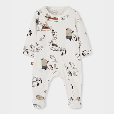 Pyjama bébé imprimé baleines et pingouins BOBOLI