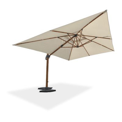 Parasol en alu effet bois et toile SEVILLA DCB GARDEN