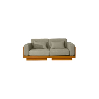 Canapé 2 places toile outdoor finition iroko, Georges Le Confortable GABRIELLE PARIS
