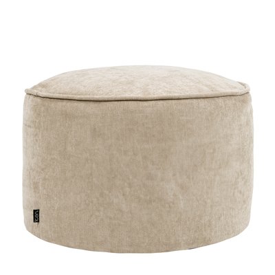 Pouf repose-pieds rond en tissu chenille - MILANO ICON