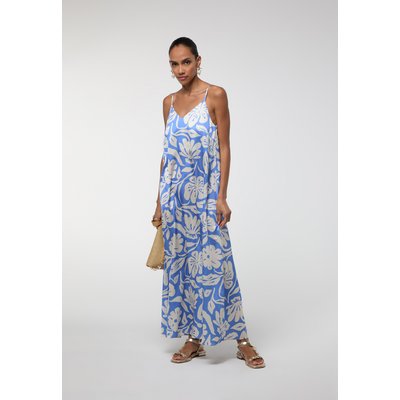Robe longue fluide floral en satin à bretelles fines LOLA CASADEMUNT