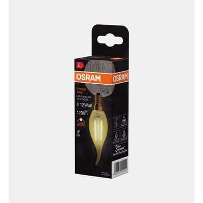 Ampoule Flamme Coup De Vent Led Edition 1906 Clair Filament Or - 12w - 120lm -e14 - Blanc Chaud OSRAM