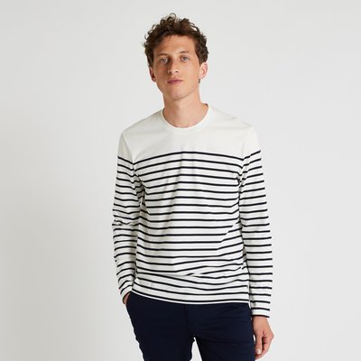 T-shirt marinière manches longues en coton BIO MONOPRIX