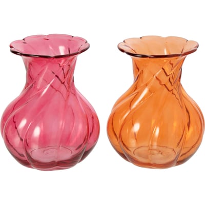 Vase en verre à relief, Lot de 2 RECOLLECTION