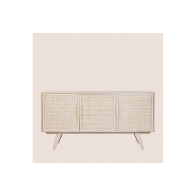 Buffet bas en bois de manguier blanchi 3 portes - SHANNA HELLIN, DEPUIS 1862