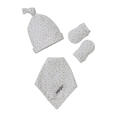 Ensemble bonnet + moufles + foulard + sac  imprimé VERTBAUDET