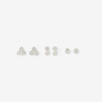 Set 3 paires de puces d'oreilles zircon - argent 925 BALABOOSTE