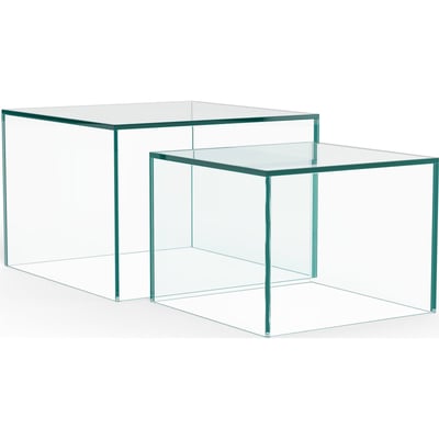 Lot de 2 tables basses carrées en verre RECOLLECTION