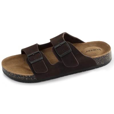 Sandales à doubles brides ultra confortables, semelle intérieure cuir ISOTONER