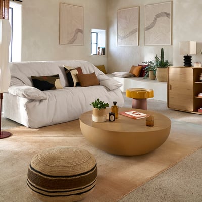 Table basse monobloc, ciment, diamètre 100 cm, EZRELA LA REDOUTE INTERIEURS