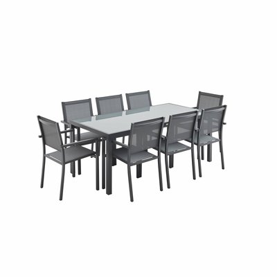 Table de jardin aluminium 8 fauteuils CAPUA 180 SWEEEK