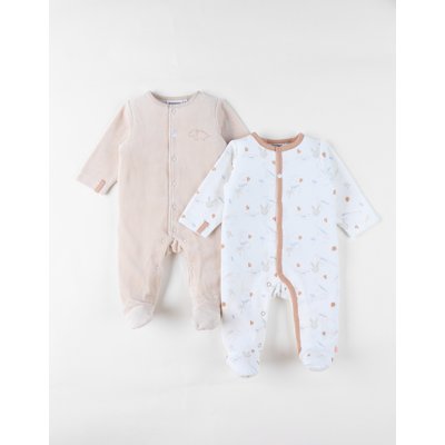 Lot de 2 Pyjamas bébé, Velours NOUKIE'S