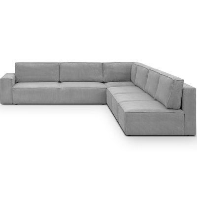 Canapé d'angle droit convertible 10 places en velours côtelé - HARPER MOD HOMIFAB