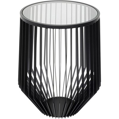 Table d'appoint en verre et acier, CORINNE KARE DESIGN