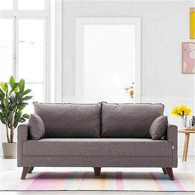 Canapé 2 places taupe clair - dos droit SPLIT PIER IMPORT