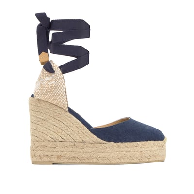 Espadrille compensée en coton organique à lacets CARINA EXTRA PLATFORM CASTANER