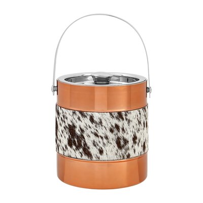 Ice Bucket in Cowhide & Copper SO'HOME