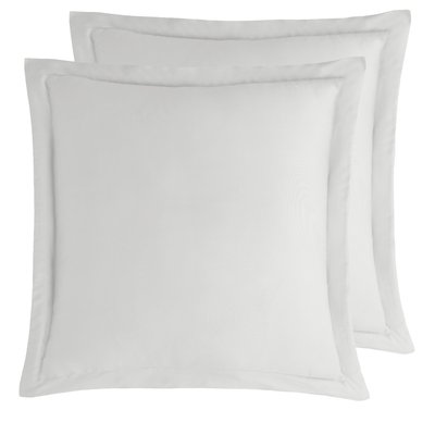 Lot de 2 taies d'oreiller en satin de coton 120 fils VERSALUXE UNI SENSEI MAISON
