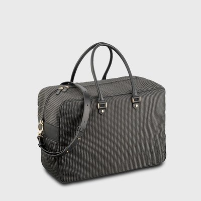 E2R Bagage cabine noir tissu et cuir upcyclés homme et femme Giovana OH MY BAG