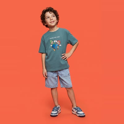 T-shirt MARIO KART manches courtes imprimé en coton BIO GOTS MONOPRIX