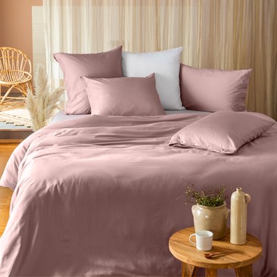 Housse de couette satin de coton lavé bio QUARTZ CARRE BLANC